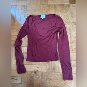Reformation Deep Red Long Sleeve Top